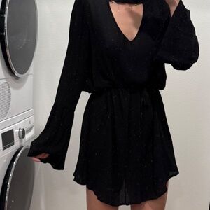 Black Long Sleeve Cutout Dress